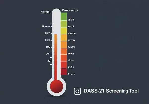 Thermometer for emotional health, DASS-21 screening tool concept