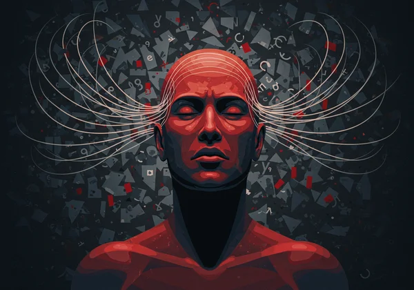 Person feeling overwhelmed and stressed, showing tension.