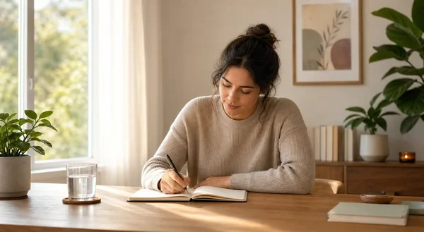 Calm journaling after stress