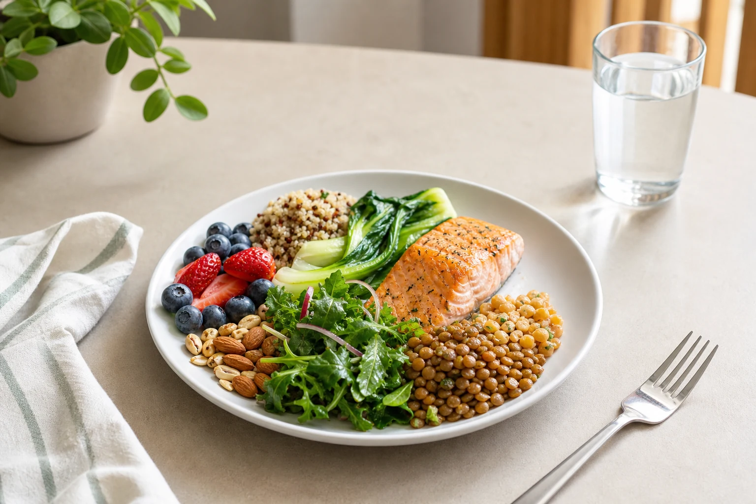 Balanced meal for mood support